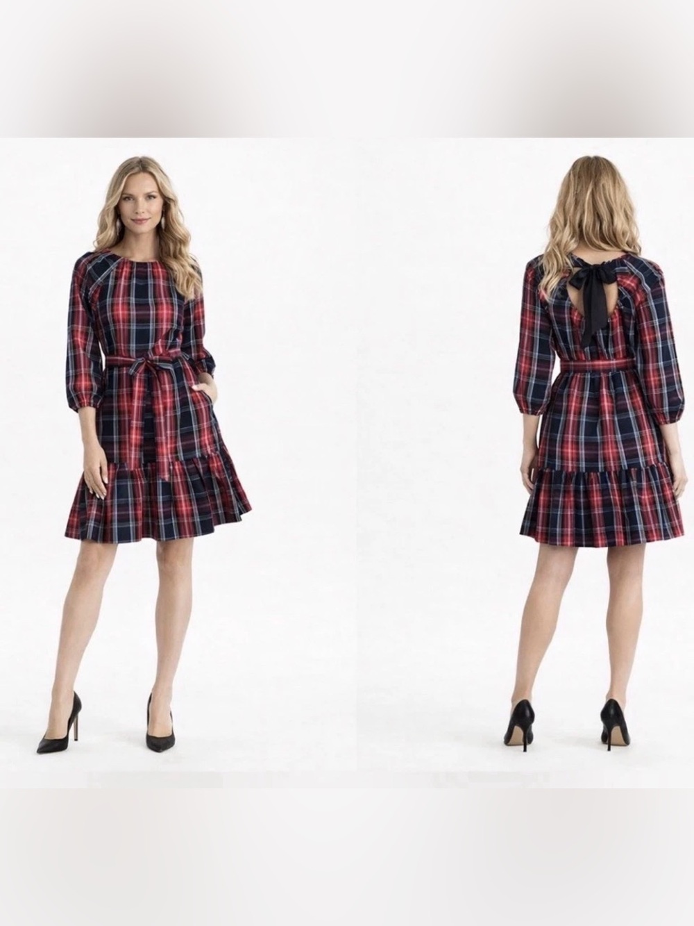 Draper James Plaid Holiday Dress Size Medium
